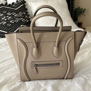 CELINE Micro Luggage in Taupe